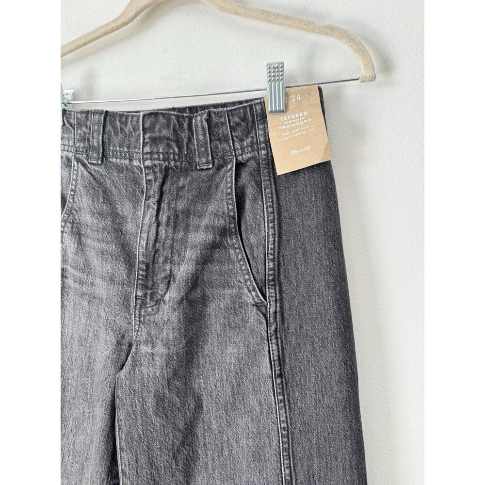 NWT Madewell Tapered Denim Trousers Robles Black Wash Size 24 - Picture 6 of 11